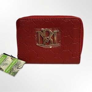 Badgley Mischka Bifold Zip Wallet Wine